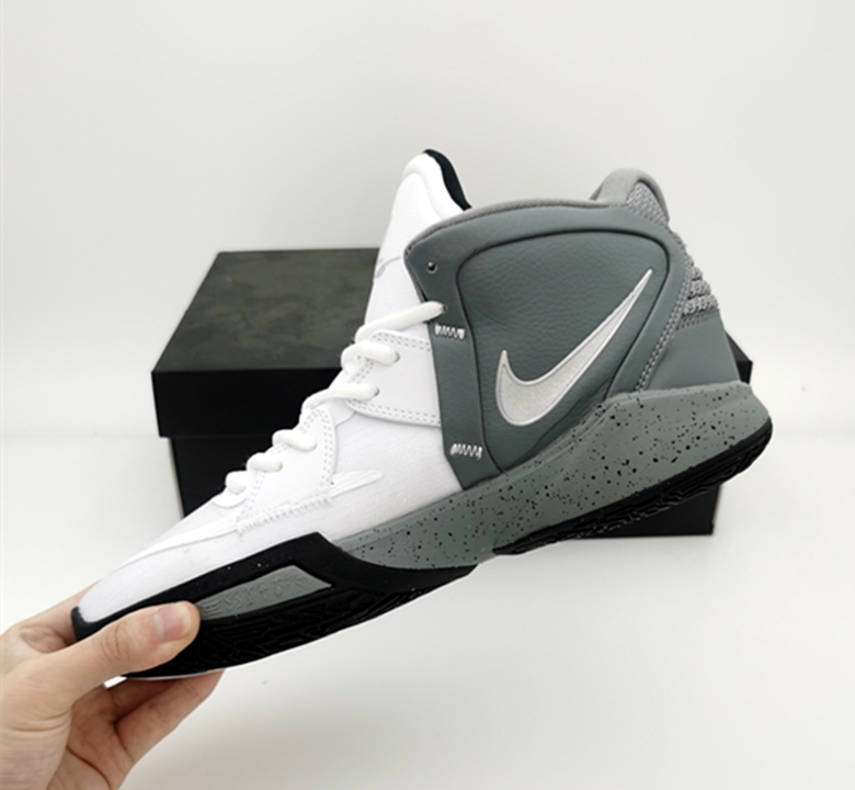 2021 Nike Kyrie Irving 8 White Grey Black Basektball Shoes - Click Image to Close